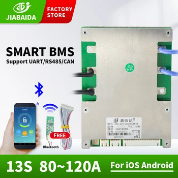 JBD Smart Bms 48V LAHKO BMS 13S Bilance Li-Ionske Baterije 60A 80A 100A 120A Bluetooth NTC in Ista Vrata Za Ebike E-motorno kolo