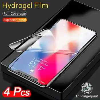 KatyCI 4Pcs Hydrogel Film Za iPhone 14 Pro Max 13 Mini 12 11 XS XR X Screen Protector Film