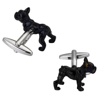 KC visoke kakovosti bakreni material black Pug zapestne gumbe moških francoski majica poroko zapestne gumbe na debelo proizvajalci