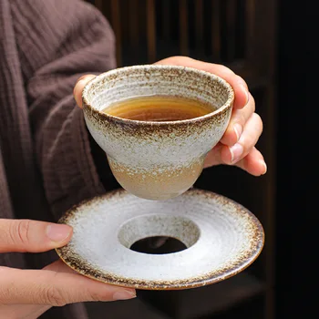 Keramična Skodelica Espresso Ustvarjalne Japonski slog Steklom Čaj Skodelica s Podstavkom Lončenina Osebnih Vode Pokal