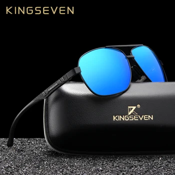 KINGSEVEN blagovno Znamko Design Polarizirana Aluminija sončna Očala Moški Vožnje Modra Ogledalo sončna očala za Moške Očala Očala Gafas De Sol