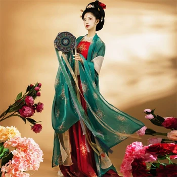Kitajski Tradicionalni Antični Poletna Plesna Predstava Kostume Hanfu Cvjetnim Tiskanja Obleko Japonski Kimono Jopico Cosplay 2022