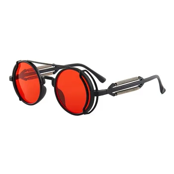 Klasična Gothic Steampunk sončna Očala Luksuzne blagovne Znamke Oblikovalec Visoko Kakovostnih Moških in Žensk Retro Krog Pc Okvir sončna Očala
