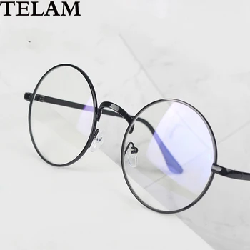 Kovinske okrogle očala proti modra svetloba retro college ženska očala Računalnik očala gaming moška očala pregleden leče