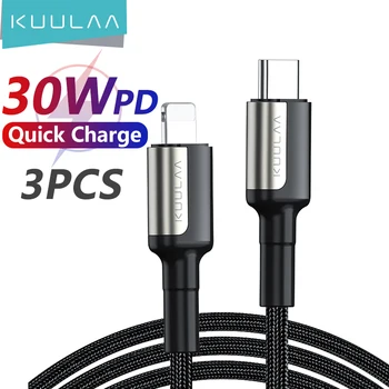 KUULAA 3PCS 30W USB C Kabel za iPhone 14 13 Pro Max PD Kabel Tip C do strela Kabel za iPhone 12 mini pro max kabel