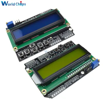 LCD Tipkovnica Ščit LCD1602 LCD 1602 Modul Prikaza Za Arduino ATMEGA328 ATMEGA2560 raspberry pi modra / Rumena zaslon diymore