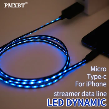 LED se Sveti USB Charge Kabel Micro USB Tip C Razsvetljavo Hitro Polnjenje Žice, Telefonski Kabel za iPhone, Samsung Sinhronizacijo Podatkov Polnilnik, Kabel