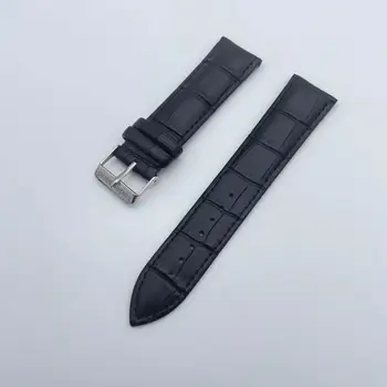 Lederband Pravega Usnja Watch Trak 20 mm Nerjavno Jeklo Pin Sponke Črne Barve Watch Trak