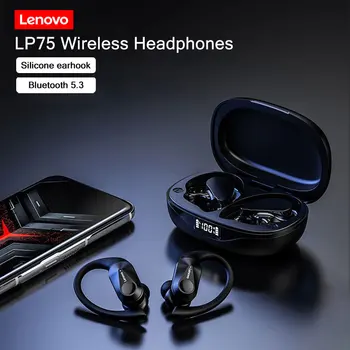 Lenovo LP75 TWS Slušalke Bluetooth 5.3 Brezžične Slušalke Silikonski držalo za uho Stereo Zmanjšanje Hrupa Čepkov Z Močjo Zaslon