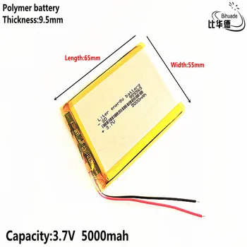 Liter energijo baterije Dobro Qulity 3,7 V,5000mAH,955565 Polimer litij-ionska / Litij-ionska baterija za IGRAČE,MOČ BANKE,GPS,mp3,mp4