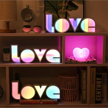Ljubezen LED Pismo Noč Svetilke Neonske Luči Prijavite Baterijo, USB Powered Nočna za Božič valentinov Predlog, Poroka Dekor