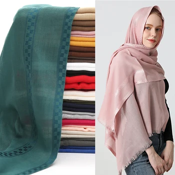 Luksuzni Bombaž Šal Ženske Muslimanska oblačila Hidžab Headscarfs Navaden/trdna Tassel Šal Zaviti Malezijski Glavo Foulard Ruta Glušnika Шарф