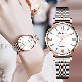Luksuzni žensko ročno uro Diamond Rose Zlata Zapestnica iz Nerjavečega Jekla Podjetja Kremen Zapestne Ure Reloj Mujer zegarek damski