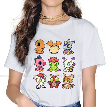 Luštna Pošasti Sladka Dekleta, Ženske T-Shirt Digimon Avanturo Digitalni Pošast Anime 5XL Blusas Harajuku Priložnostne Letnik Prevelik Vrh