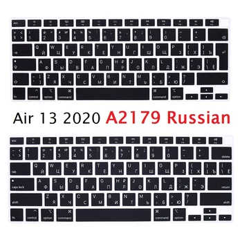 Mehka za Macbook Air 13 2020 dotik ID A2179 ruske EU NAS Tipkovnico Pokrov Silicij Za Macbook Air 13 2020 rusko Tipkovnico Kože