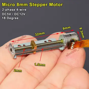 Mikro 8 mm Natančnost Vijak Koračnih Motor 2-faza 4-žice Kap 30 mm Linearni Stopil Motornih DIY xyz Tiskalnik