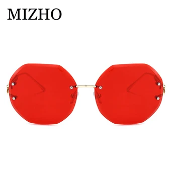 MIZHO 2022 Novih Nezakonitih Rimless sončna Očala Ženske Ovalne blagovne Znamke Oblikovalec Zlitine Okvir Gradient sončna Očala Modni Ženski Jasno