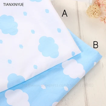 Mnogi velikost Modri oblaki Tkanine DIY baby blazino mozaik Šivanje bombažne tkanine za Dom Tekstilne Posteljnina Quilting tkanine