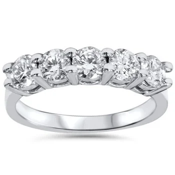 Mo Sangshi obroč pet diamond eno vrstico preprosta svetlo žensk obroč romantično star prst 10 točke simulacije diamond