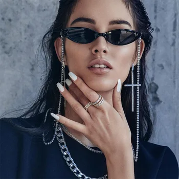 Moda Kristalno Verige Za Očala Hip Hop Nevihte Očala Verige Masko Vrvica Za Opaljivanje Tega Sončna Očala Trak Ženske Dodatki Darilo