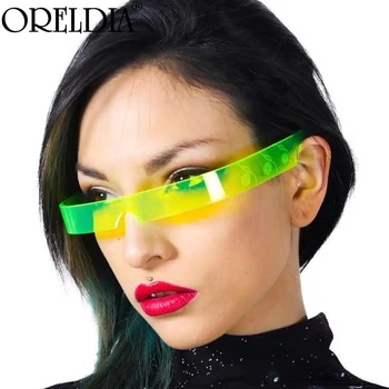 Moda Majhen Okvir Punk Sončna Očala Goggle Ženske Luksuzni Ultralahkih Enem Kosu Rimless Očala Okvirji Moških Edinstveno Retro Očala
