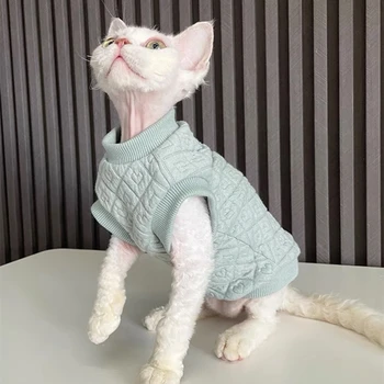 Moda Sfinga Mačka Telovnik Oblačila Pozimi Mucek Kostum Pet Hoodies Za Sphynx Majhen Pes Plašč Z Ljubeznijo Vzorec Jesen Pomlad