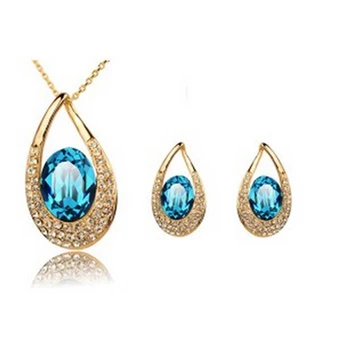 Modni Nakit priljubljen kristal pribor kristalno ogrlica, uhani twinset Nakit set