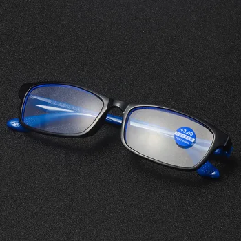 Morda Cvet Retro Kvadratnih TR90 Obravnavi Očala Anti-modra Svetloba Očala za Branje Anti-utrujenost Povečevalno Presbyopic Očala Moški+4