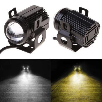 Motorno kolo, Smerniki LED Projektor Objektiv Pozornosti Dvojno Barve Avto Meglo Spot Žarnica žarometa