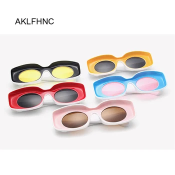 Multicolor Kvadratnih sončna Očala Ženska Moda Retro Gradient Očala za Sonce Modro Rumeno Velik Okvir Letnik Očala UV400