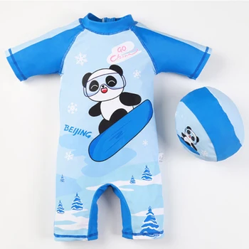 Nacionalni Zaklad Panda Tiskanja Kopalke otroške Kopalke Risanka Srčkan Eno-delni Set Dekle Baby Boy Poletno Kopanje, Plavanje Obleko