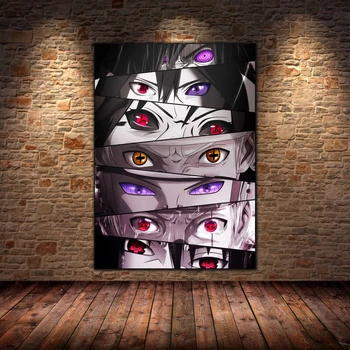 Naruto Plakat Japonski Anime Itach Sasuke Kakashi Oči Umetniško Platno Stensko Slikarstvo Umetniške Grafike Dnevna Soba Dekor