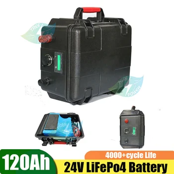 Nepremočljiva IP67 Lifepo4 24V 120Ah Litijeva Baterija za 80 lbs 88lbs Thruster Panulo Motor Električni Čoln Propeler+ Polnilec