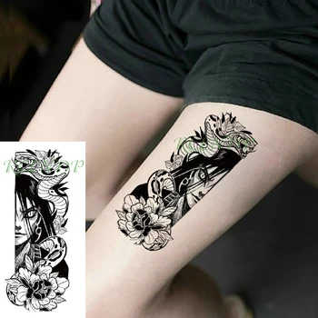 Nepremočljiva Začasni Tattoo Nalepke Japonskih risank Anime Orochimaru kača cvet Ponaredek Tatto Flash Tattoo, za Dekle Ženske Moški