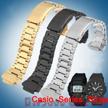 New Metal iz Nerjavečega Jekla Watch Trak Za Casio kvadratek watch DW5600/M5610/GMW-B5000/GA2100 Jekla Watchband Dodatki