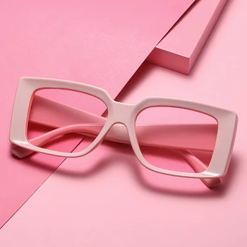 Nov Modni Roza Kvadratek Alinea sončna Očala Macarons Y2k Oversize Očala za Moške In Ženske, Modni Dekorativni sončna Očala