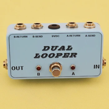 Nov Res-Bypass AB Looper Učinek Pedal polje GuitarSwitcher true bypass kitara pedal Svetlo modra dvojno Zanke stikalo