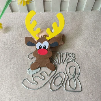 Nova Božič jelena kovinski rezanje navojnih plesni album reliefno dekoracijo foto album dekoracijo kartico, zaradi česar DIY obrti