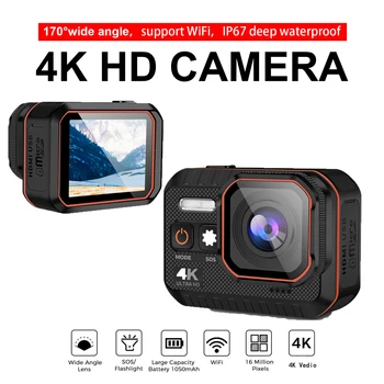 Nova HD 4K Nepremočljiva Športna Kamera Snemalnik Vožnje Z Daljinskim upravljalnikom Zaslon 4K Športna Kamera Čelada Gpro Junak 8 Insta