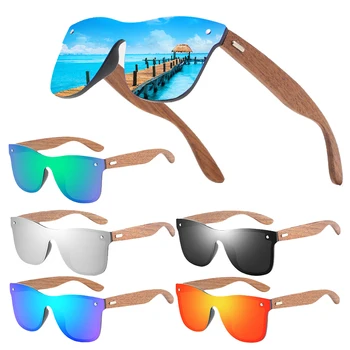Nova Moda Lesene sončna Očala Moških Polarizirana sončna Očala Letnik Visoke Kakovosti Lesa na Prostem Vožnje Ribolov UV400 Očala