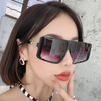 Nova Moda Oversize Gradient Luksuzni Ženske SunglassesVintage Zlitine Verige Okvirjem Kvadratnih sončna Očala za Moške, Ženske Elegantne Odtenki