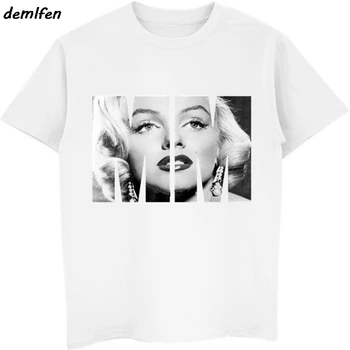 Nova Moda za Moške Priljubljena Oblika Marilyn Monroe Žvečilni Natisnjeni T-shirt Kratek Rokav Priložnostne Meri Tee Hipster Smešno Vrhovi