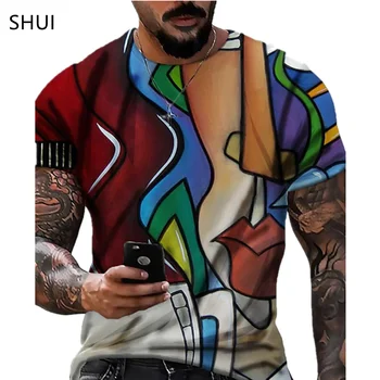 Nove Moške Poletne 3D Tiskanje Moda Priložnostne T-shirt Hip-hop Stil Plus Velikost T-shirt Križ Slog Kratka sleeved Oblačila XXS-6XL