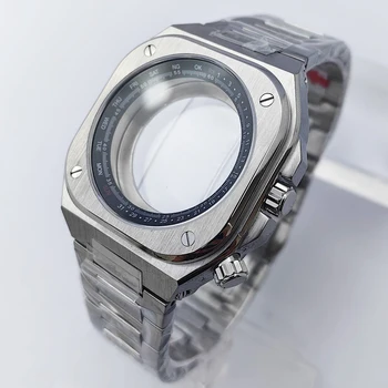 Novi Originalni 42mm Kvadratnih Primeru Spremenjenih Watch Primeru, 150 m Nepremočljiva Safirno Steklo Fit NH35 NH36 Gibanje Montažo Pribor