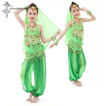 Novo 8 Barve, Trebuh Plesne Kostume Nastavite Orientalske Plesne Kostume Za Dekle Egipt Egiptovski Indijski Bollywood Ples Trebuh Za otroke