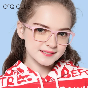 O-Q, KLUB Otroci Kvadratnih Očala TR90 Optični Recept za Očala Anti-Modra Svetloba Računalnik Fantje Dekleta Očala TR5106
