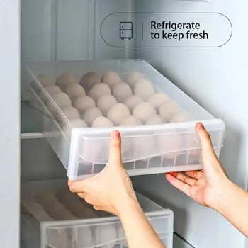 Omrežja Plastični Jajce Posode za Shranjevanje Polje Hladilnik Organizator Predal Jajce Sveže-vodenje Primeru Imetnik Pladenj Kuhinjski Pribor