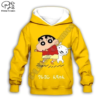 Otroci Japonske Anime Voščenka Shinchan 3d hoodies/dekleta fantje malčka oblačila majica Risanka Zadrgo hoodie Vroče Film slog-6