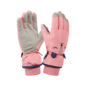 Otroške rokavice otroške zimske nepremočljiv sneg rokavice barva risanka ušesa Toplotna izolacija windproof šport tople rokavice