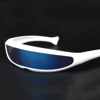 Ozko Cyclops Vizir sončna Očala Laserska Očala UV400 Osebnost Zrcalni Objektiv Kostum Očala Očala Moških Očala